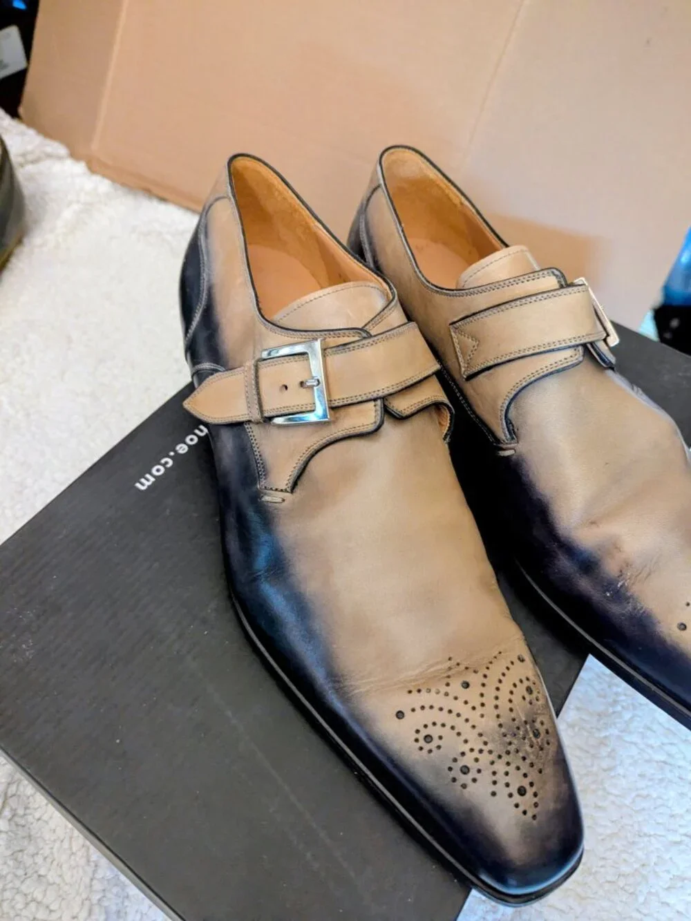 MAGNANNI Single Strap Two Tone Men;s Shoes Size 10 1/2 - Picture 3 of 5